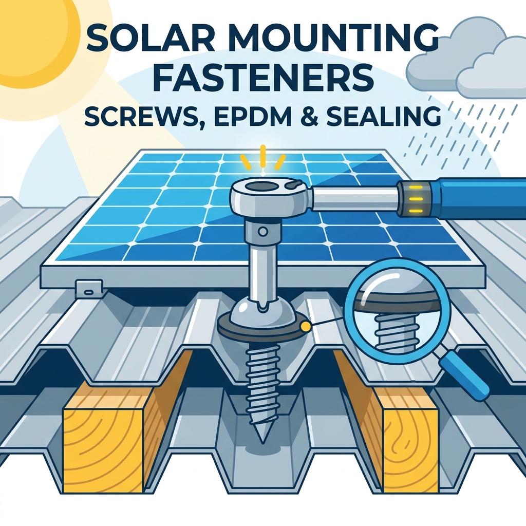 Solar Fasteners for Metal Roof Mounts: Screws, EPDM and Sealing