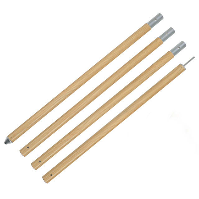Wood Grain Aluminum Tarp Pole – 6061 Telescopic Tent Support Rod