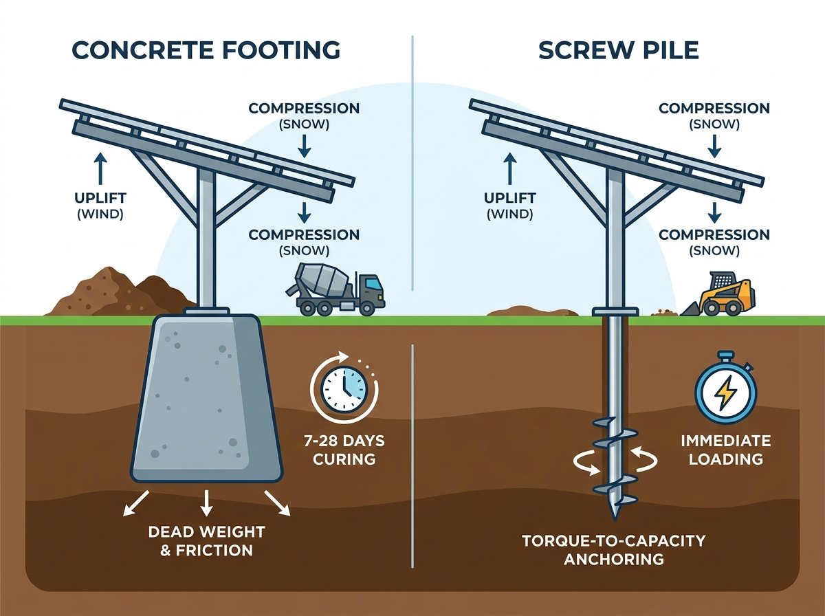 Solar Carport Foundation System