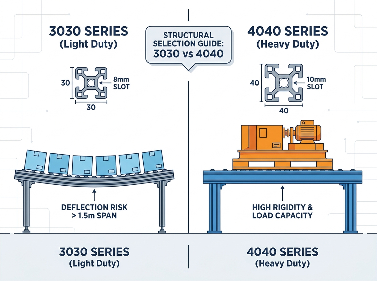 3030 vs 4040 aluminum extrusion structure comparison