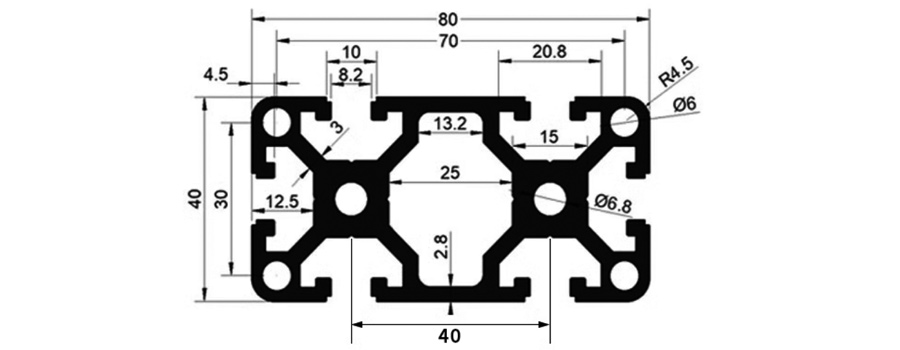 4080W Aluminum Profile